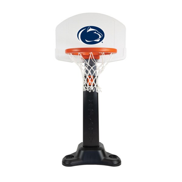 adjustable basketball hoop set with Penn State Athletic Logo on backboard